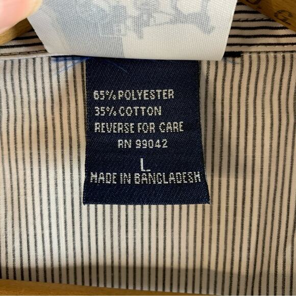 Shipshe Womens Striped Button Top Sz L Western Artsy 3D Floral Applique‎ - Picture 12 of 14